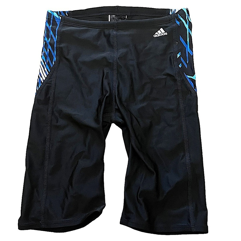 Adidas Men's Black with Blue Trim Infinitex Jammer Swimsuit Sz 30